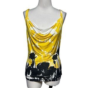 Cache Silky Cowl Neck Floral Tank Top Size Small
